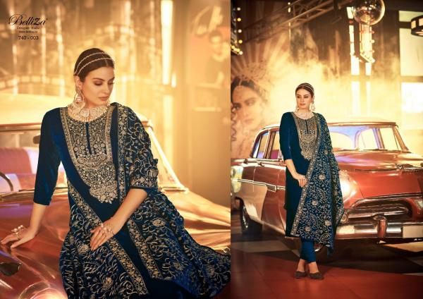 Belliza Kohinoor Pure Velvet Embroidery Designer Salwar Kameez Collection